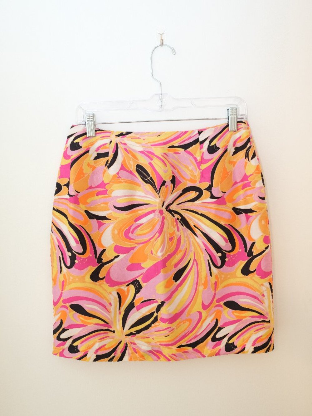Colorful Vintage Sunny Leigh Pink and Orange Mini Floral Skirt